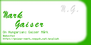 mark gaiser business card